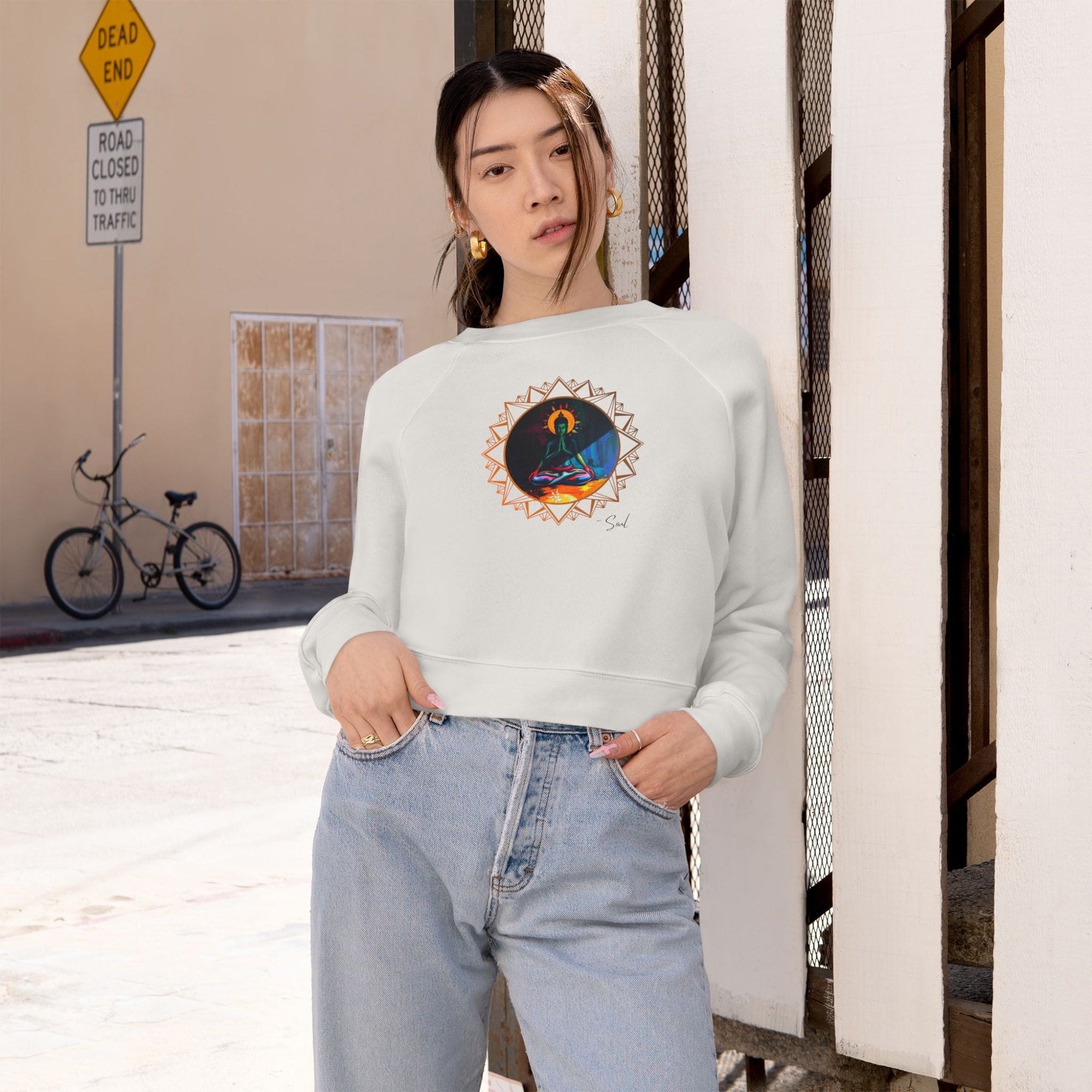 Lord Krishna Cropped Sweater