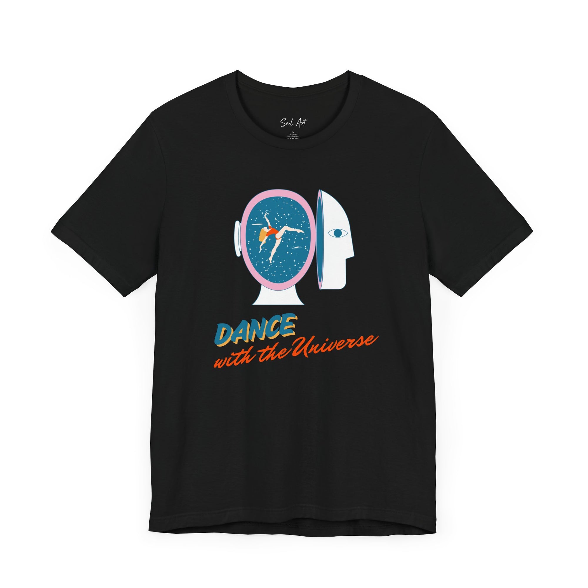 Dance with the Universe t-shirt -  artistic design of a dancer in a cosmic setting by Soul Art.