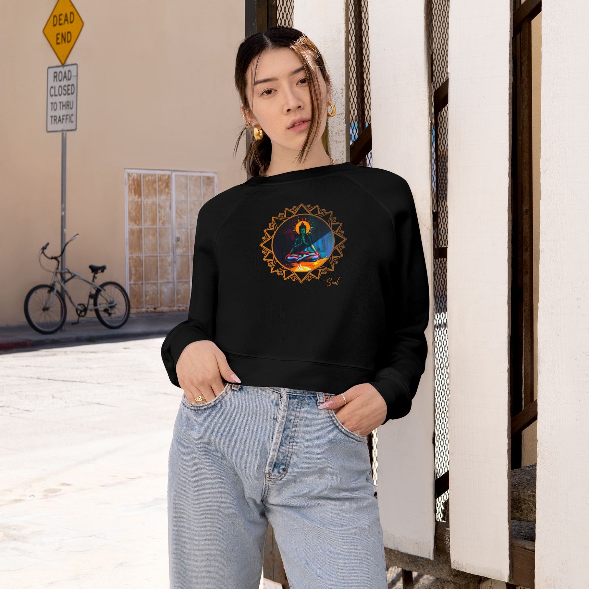 Lord Krishna Cropped Sweater