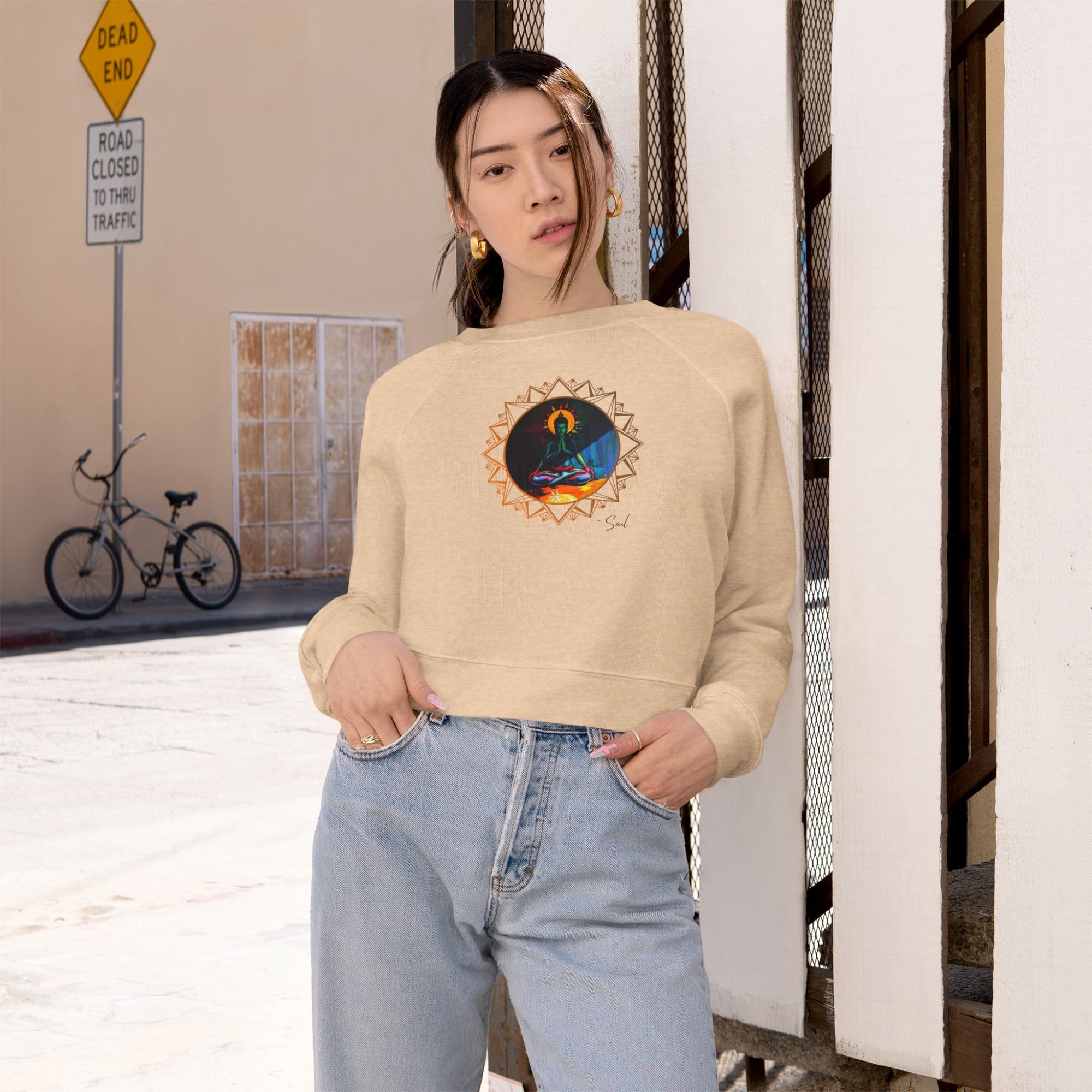 Lord Krishna Cropped Sweater